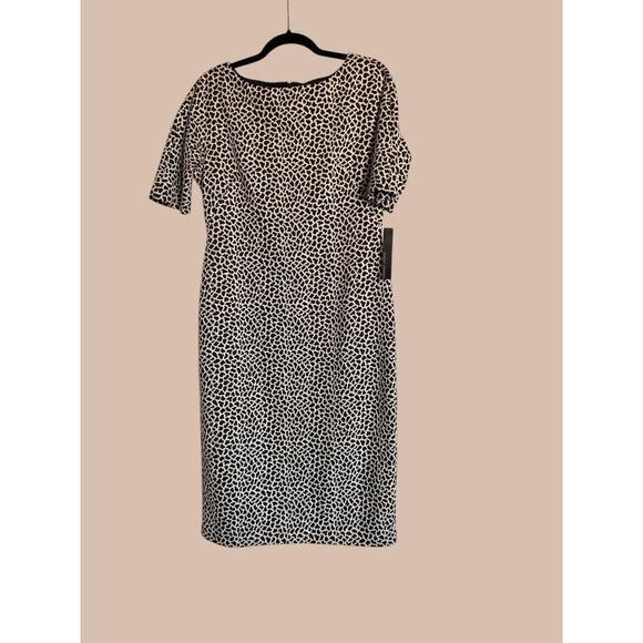 Maggy London Sz 10 Cap Sleeve Dress Animal Print Preppy Professional Formal - Picture 1 of 9